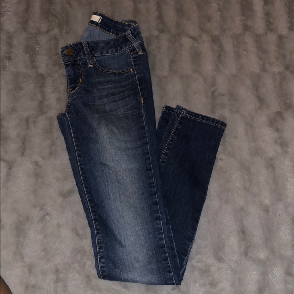 Pacsun dark wash jeans with medium wash center.